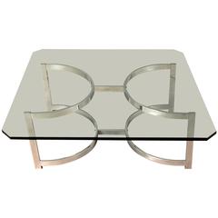 Mid-Century Chrome and Glass Coffee Table 11