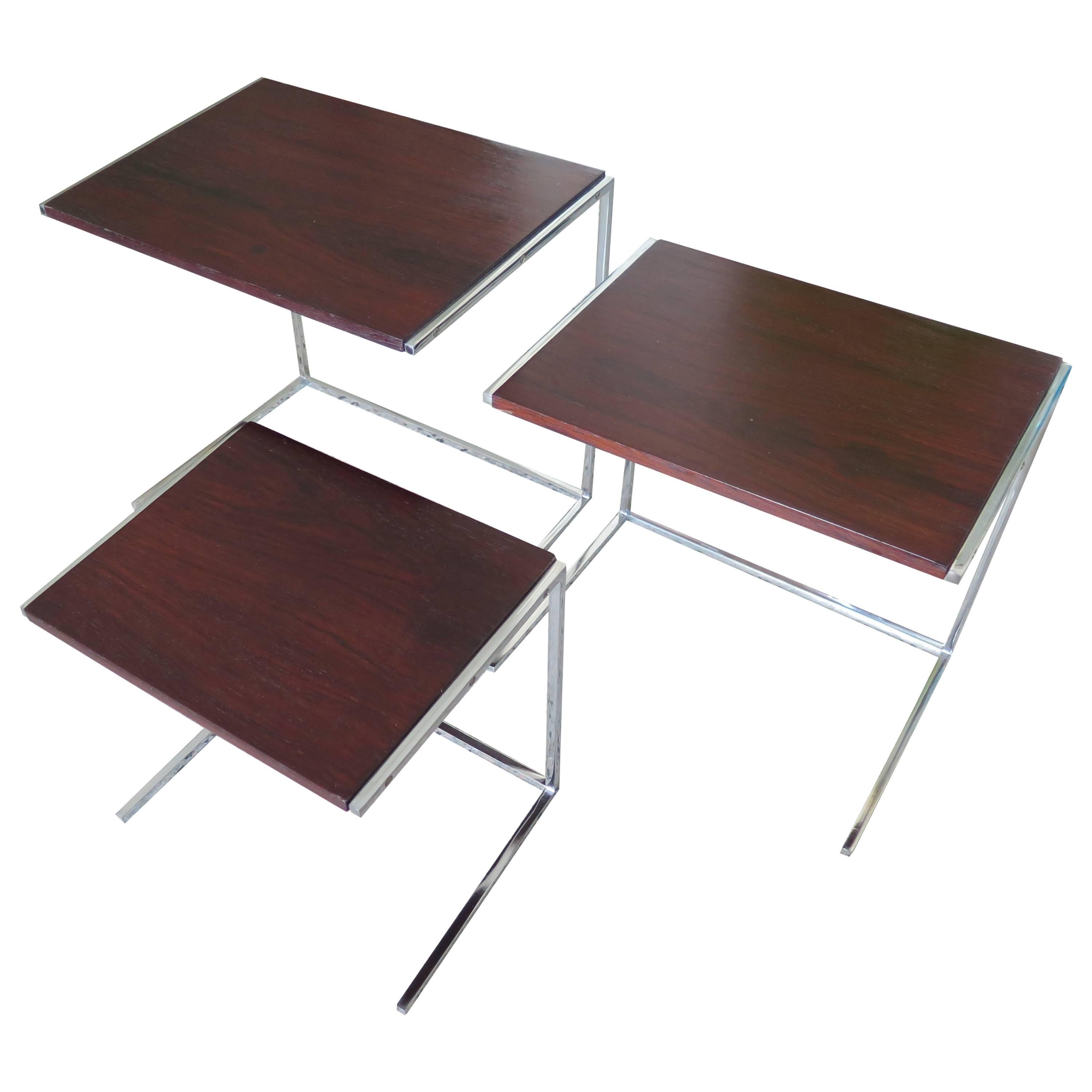 Set of Rosewood Nesting Tables For Sale