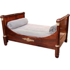 Antique Empire Mahogany Day Bed, 19th Century