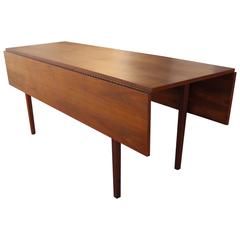 Mid-Century Drop-Leaf Dining Table or Console in Walnut