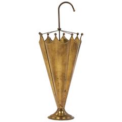 Vintage French Brass Umbrella Stand