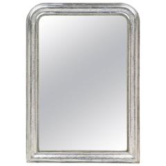 French Louis Philippe Etched Silver Leaf Mirror