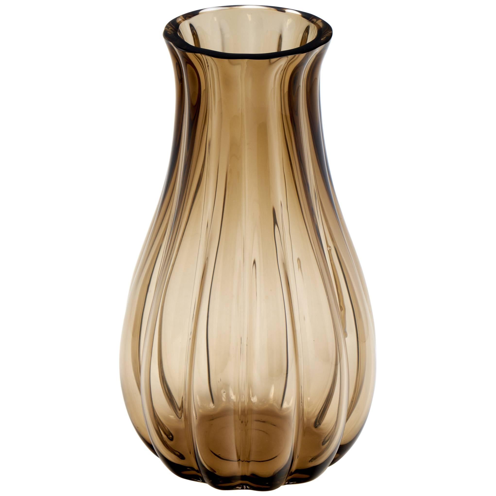 Large Murano Smoked Glass Vase