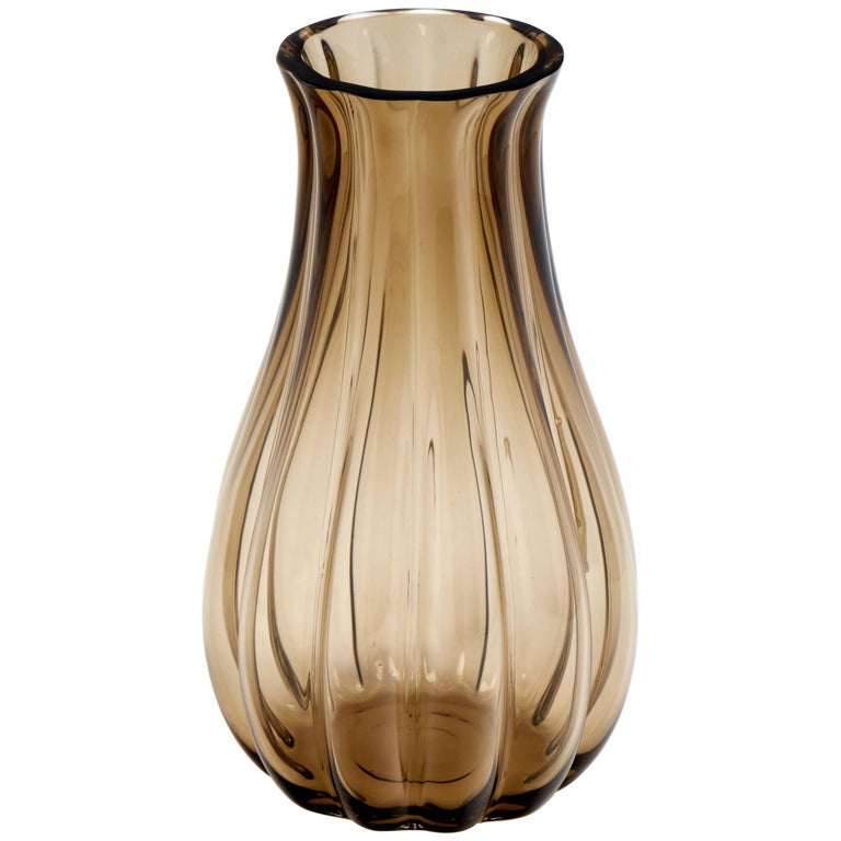 Large Murano Smoked Glass Vase at 1stDibs