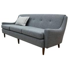 Retro Original Danish 1960s Three-Seat Sofa, Fully Restored in Wool