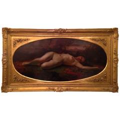 19th Century Oil on Canvas - Nude