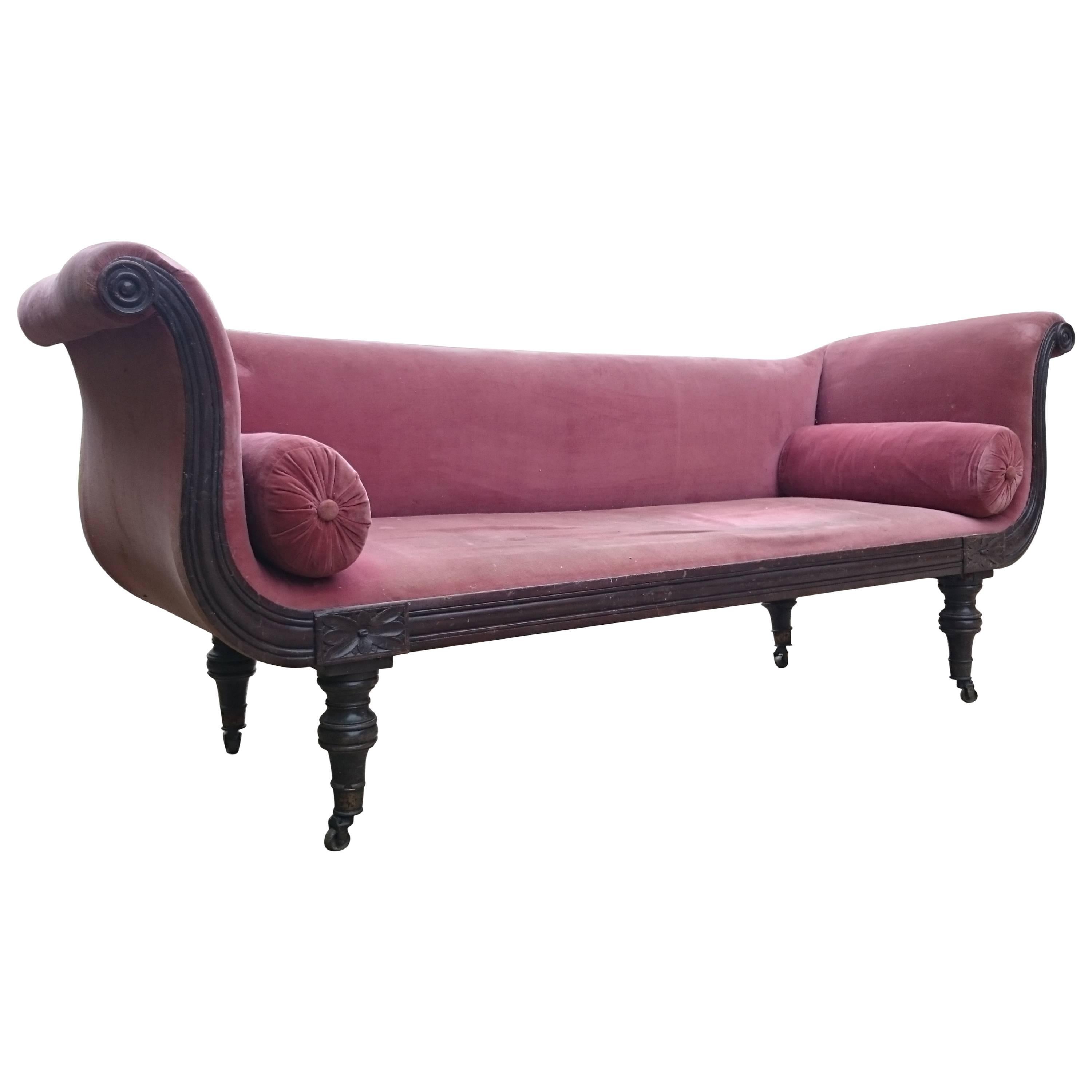 Early 19th Century Regency Mahogany Scroll Arm Sofa of Classical Form