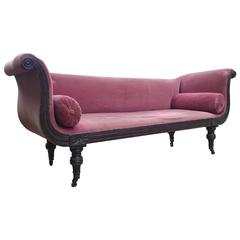 Antique Early 19th Century Regency Mahogany Scroll Arm Sofa of Classical Form