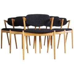 Set of Six Oak Chairs by Kai Christiansen Model 42
