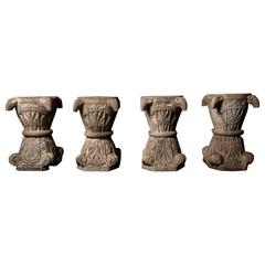 Unusual Set of Four Italian Ram’s Head Carved Marble Urns, 18th-19th Century 10