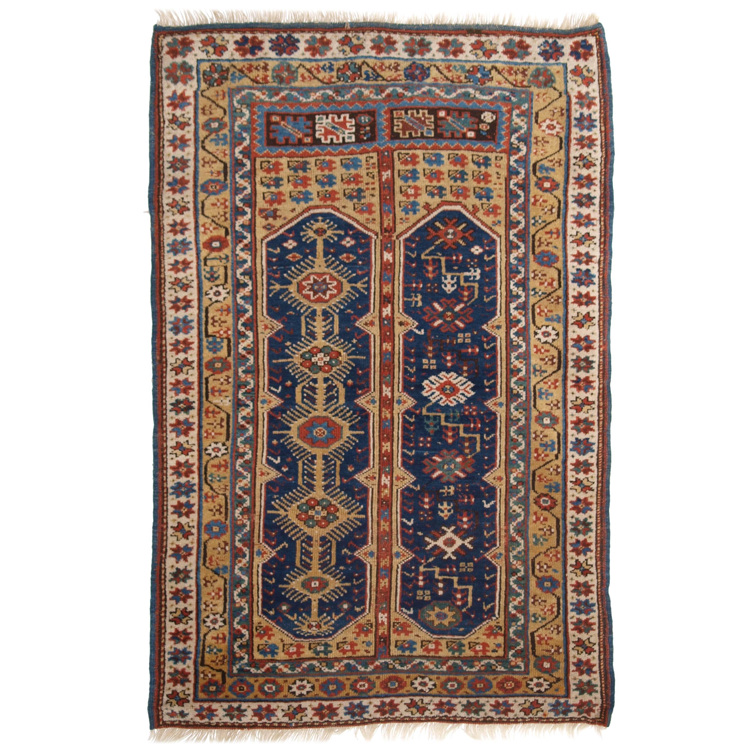 Antique Turkish Megri Prayer Rug with Yellow Field, Mid-19th Century For Sale