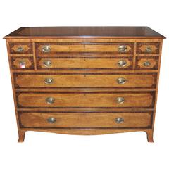 19th Century English Satinwood and Rosewood Butlers Chest or Desk 3