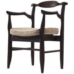 Guillerme & Chambron Dark Stained Oak Armchair