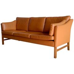 Stunning Borge Mogensen Style Leather Sofa by Takashi Okamura for Svend Skipper