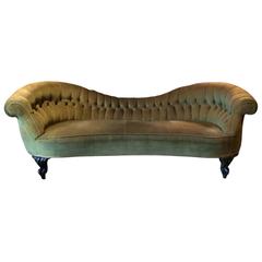 Antique Chesterfield Sofa Inverted Button Back Victorian 19th Century