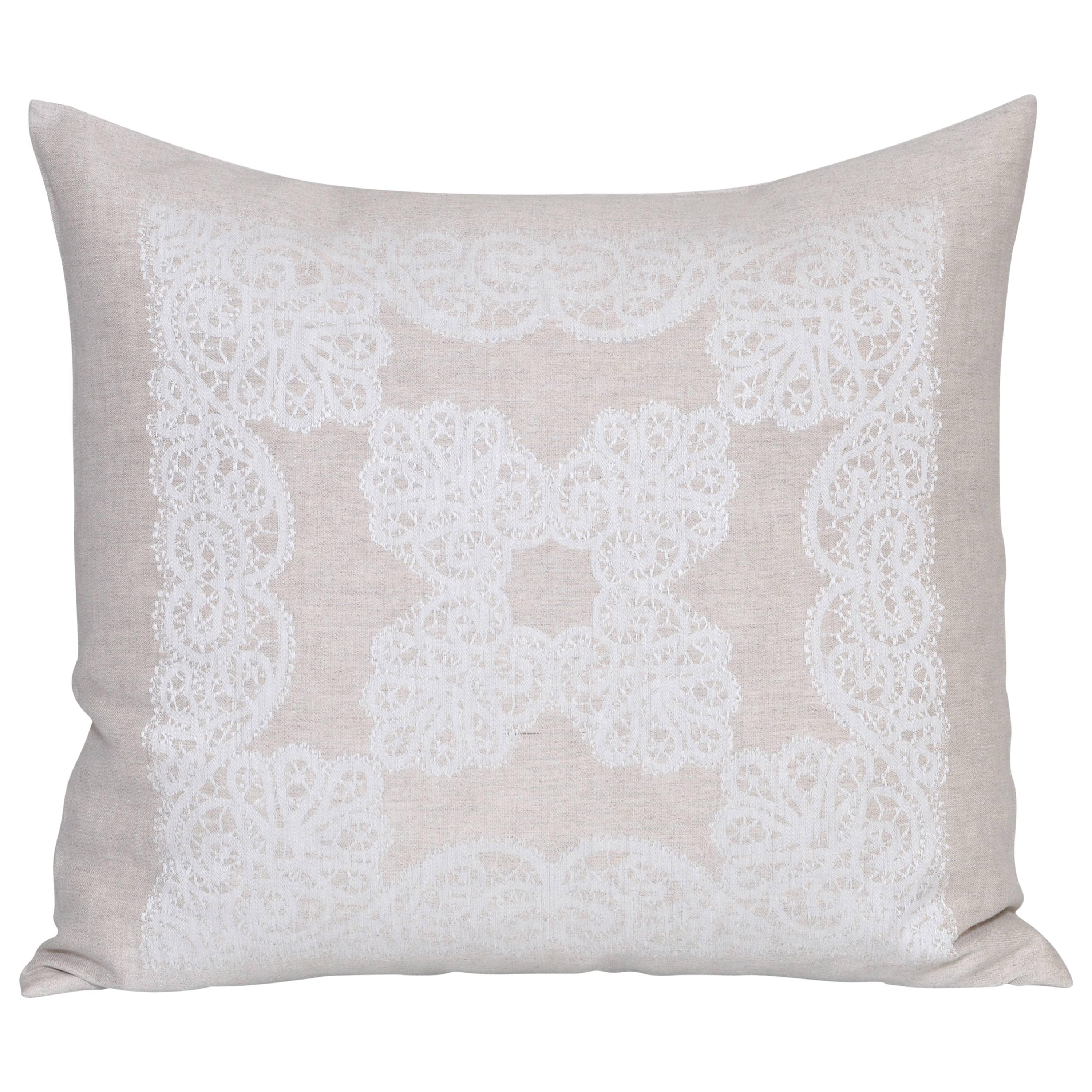 Vintage Irish Linen Cushion Pillow For Sale