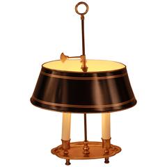 French Bronze Empire Style Bouillotte Table Lamp