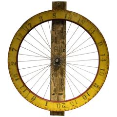 Vintage Carnival Game Wheel made from a Bicycle Wheel