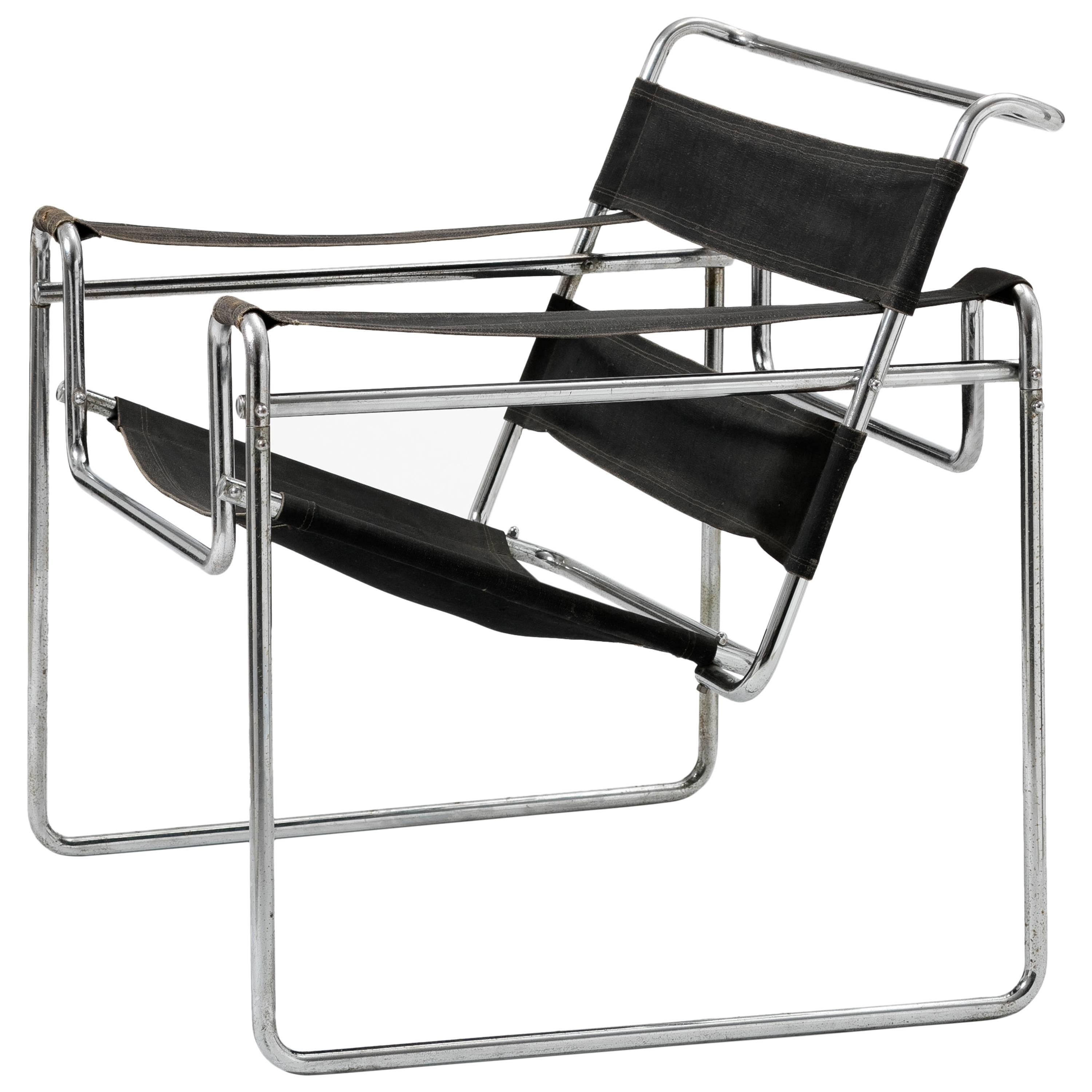 Very Early Wassily Chair, Model B3 by Marcel Breuer For Sale