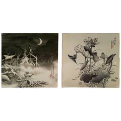 Two Large Chinese Export Porcelain Tiles