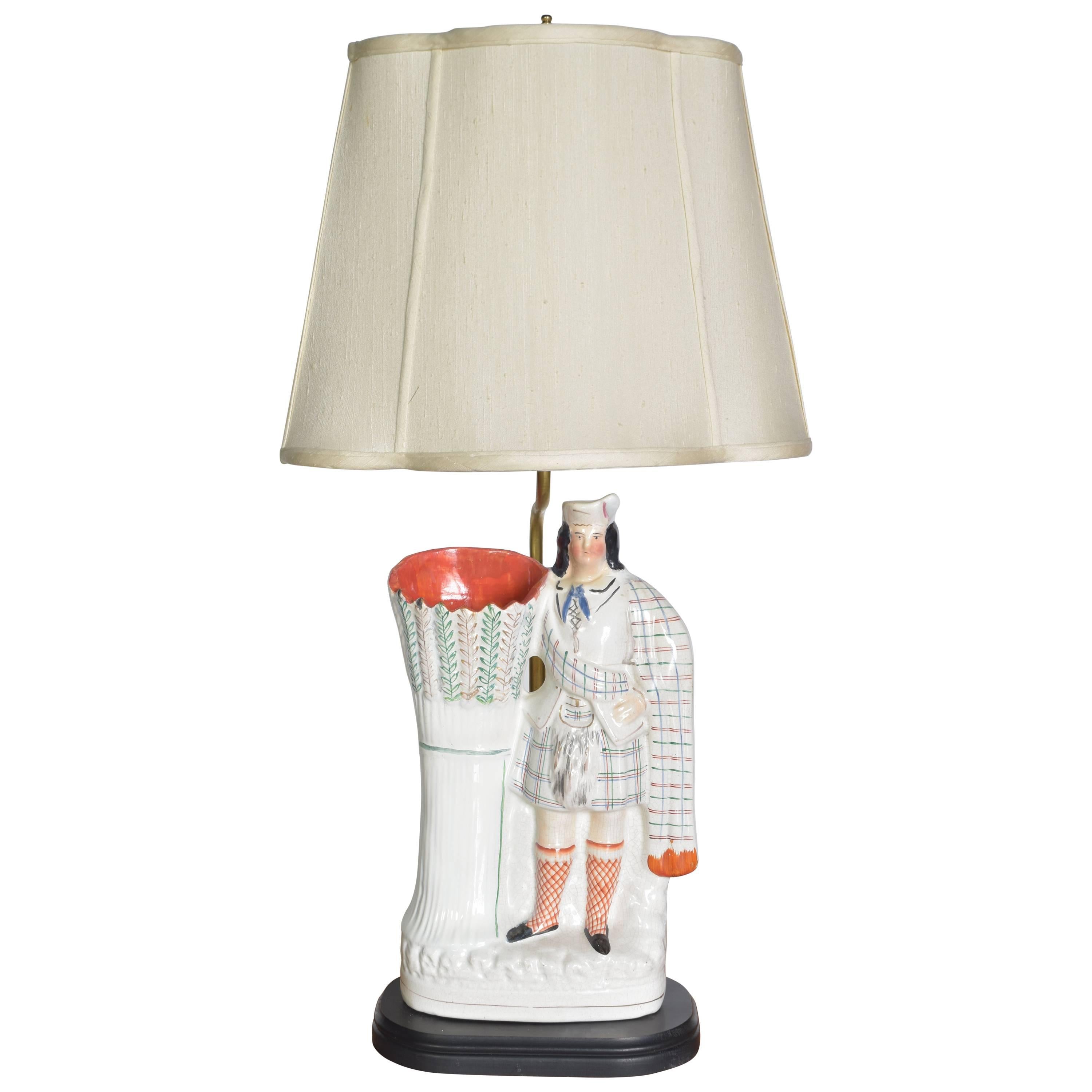 Staffordshire Figure as a Lamp For Sale