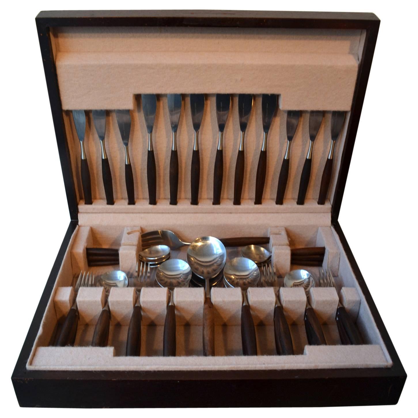 1960s Swedish Cutlery Set by Wallin Bros for Six Placings