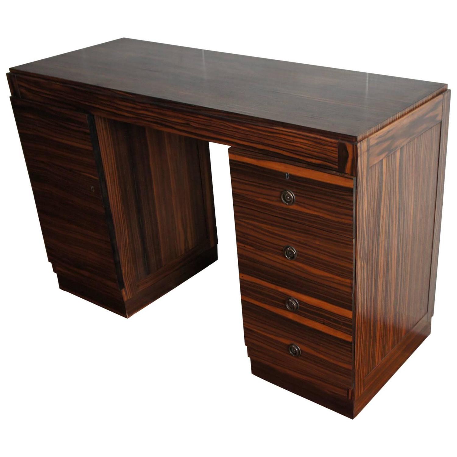 Lovely Art Deco Style Macassar Ebony Ladies Desk Unique and Highly