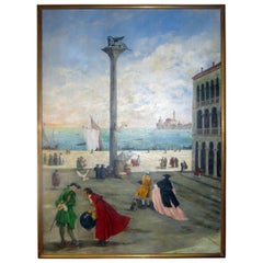San Marco Piazza Large Oil Painting by Valerio Zerbo