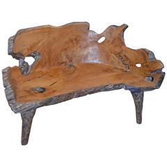 Organic Cerused Teak Wood Bench 6