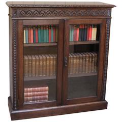 Victorian Carved Oak Bookcase