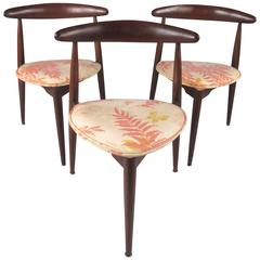 Set of Three Hans Wegner Heart Chairs for Fritz Hansen 10