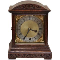 Antique Edwardian Oak Timepiece Mantel Clock