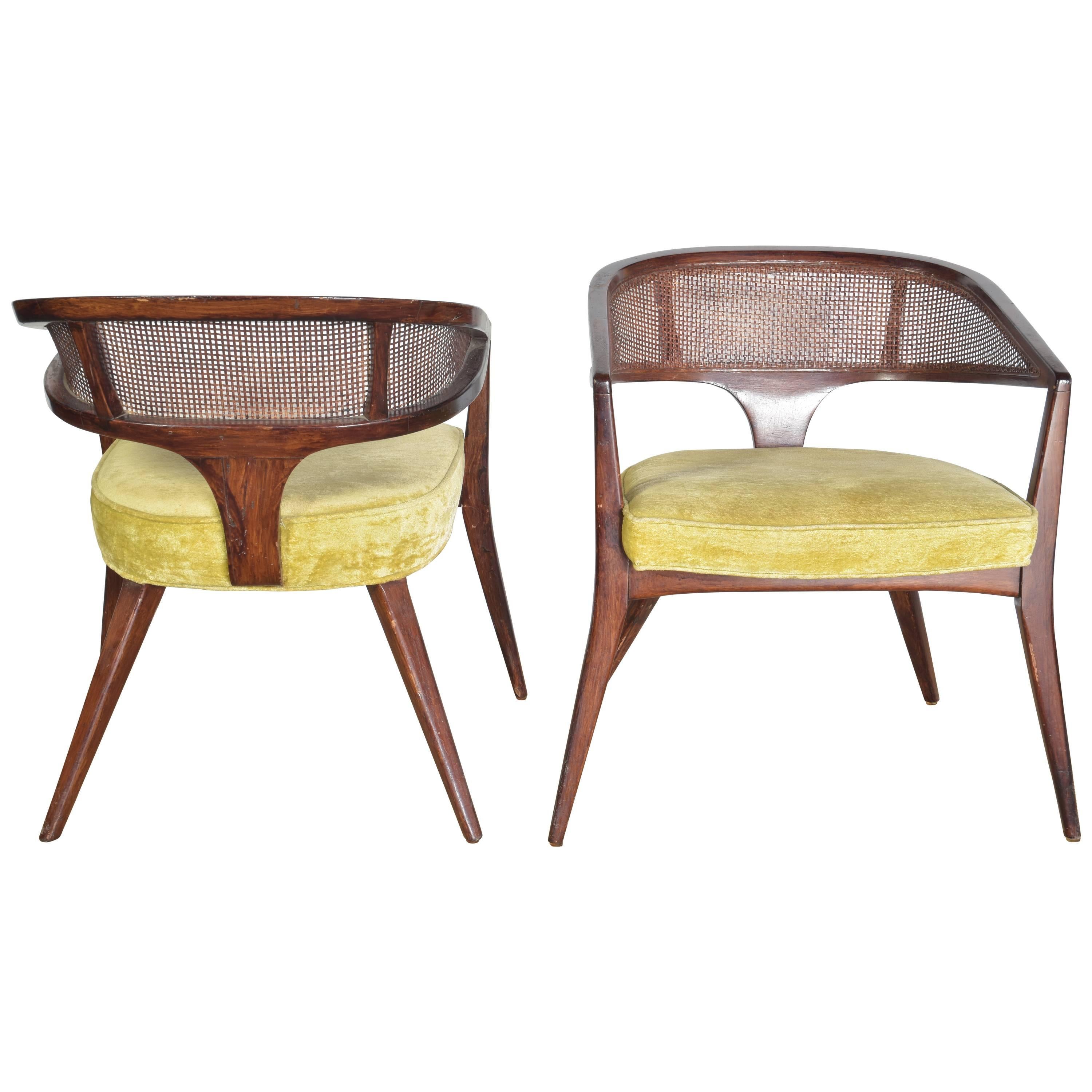Pair of Midcentury Curved Back Chairs