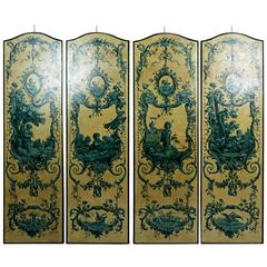 Four Italian 19th Century Blue Grisailles, Four Seasons