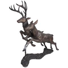 Sculptural Bronze Deer Stag Garden Statue 8