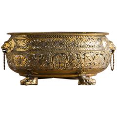 Louis Philippe Period Antique French Reticulated Brass Jardinière, circa 1840