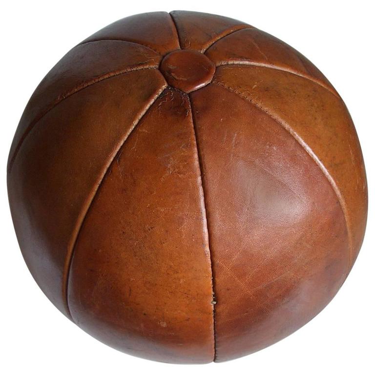 Vintage Leather Medicine Ball For Sale
