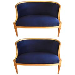 Pair of Hollywood Regency Style Gilded Settee 9