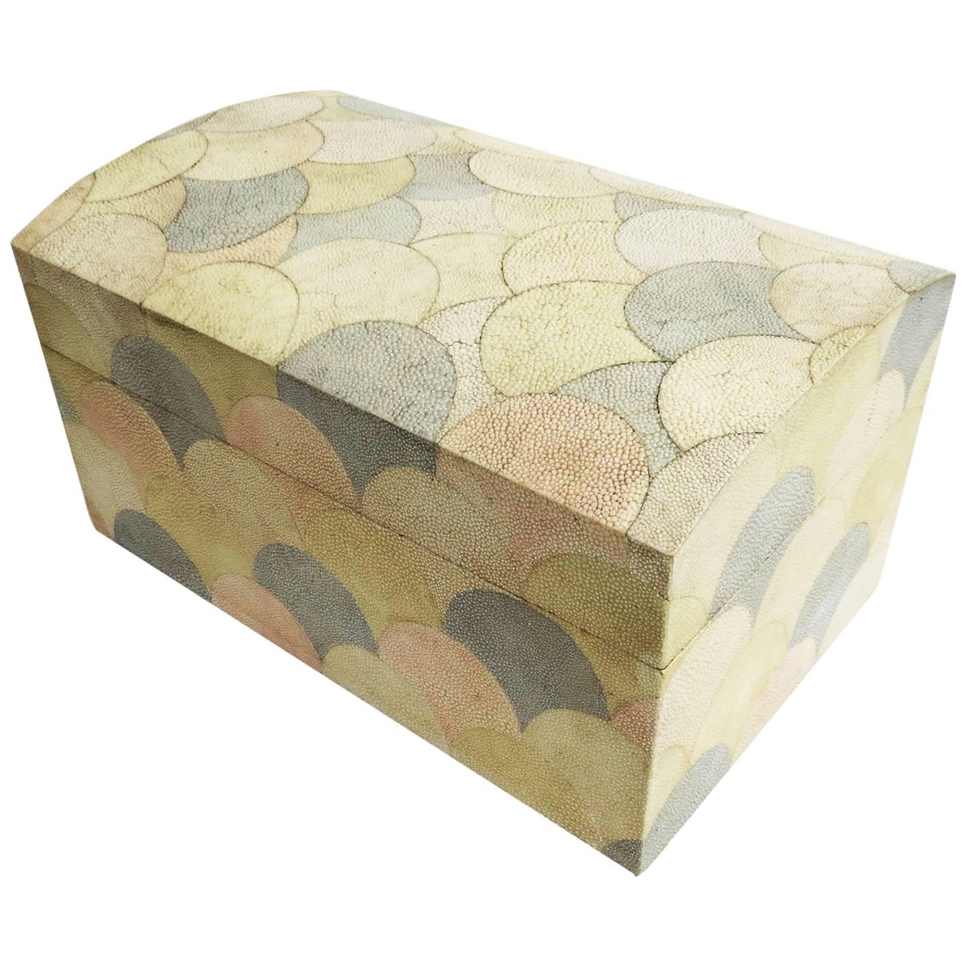 Maitland Smith Large Multi-Colored Shagreen Cigar or Dresser Box For Sale