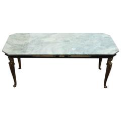 Vintage Empire Style Figural Coffee Table with Marble Top