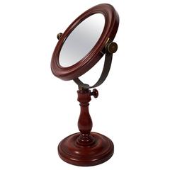 French Laboratory Magnifying Mahogany Table Mirror 2