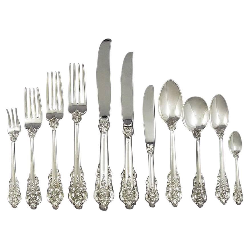 Wallace Grande Baroque Sterling Flatware Service for 12