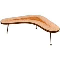 Classic Mid-Century Tile Top Boomerang Coffee Table