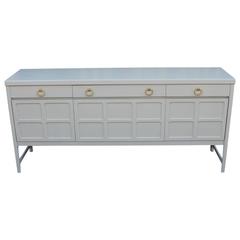 Sophisticated Sideboard in Light Dove Grey with Shiny Brass Hardware Sophisticated Sideboard in Light Dove Grey with Shiny Brass Hardware