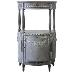 19th Century Painted Demilune Console Table with Marble Tops