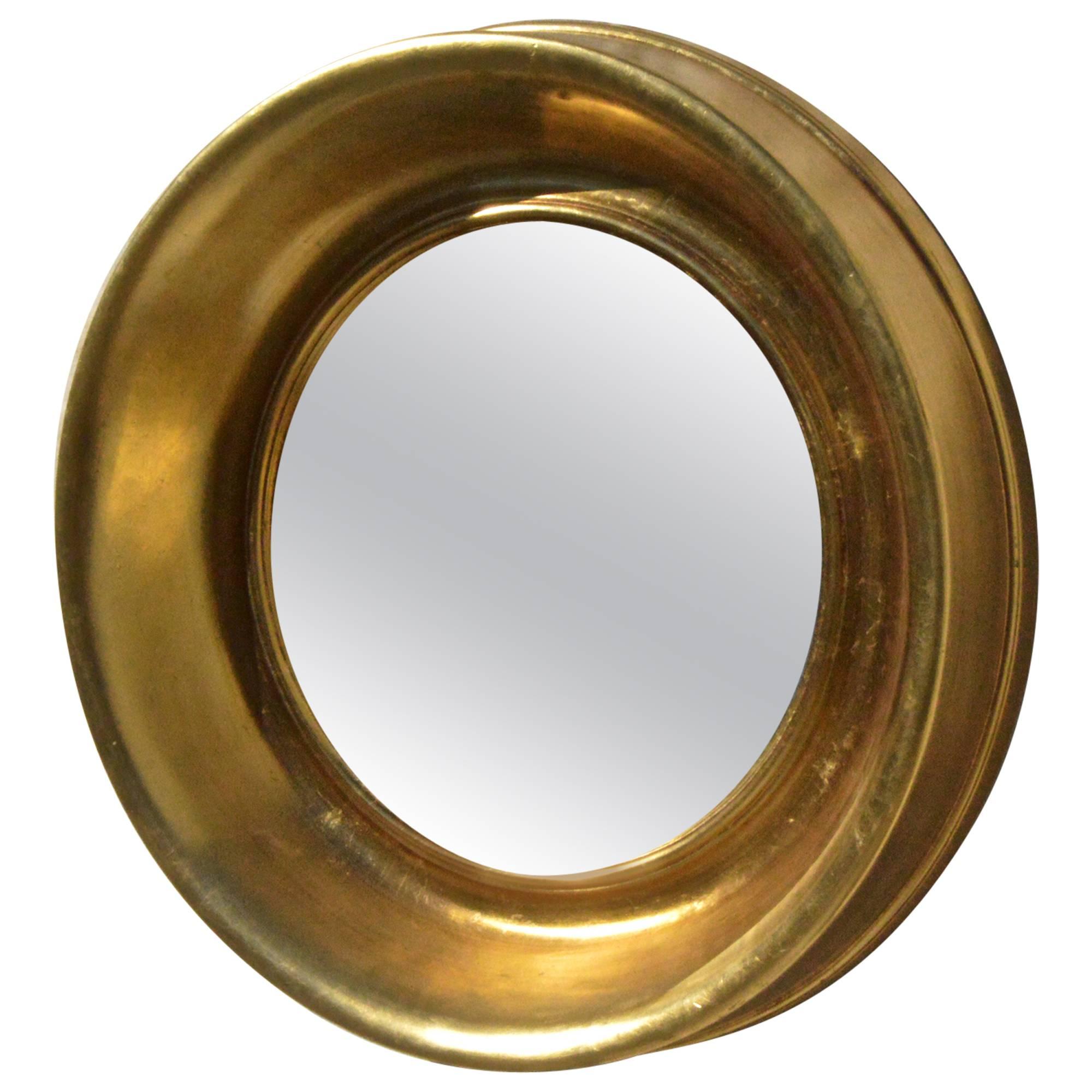 Mid-Century Gilt Mirror with Deep Frame