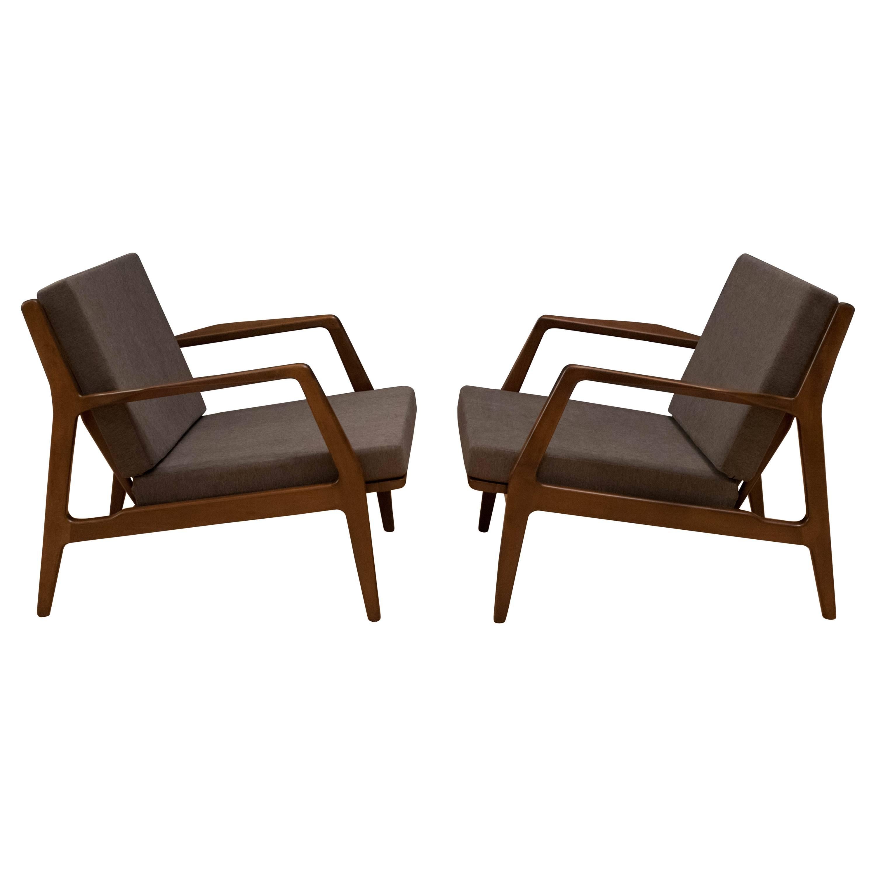 Pair of Vintage Ib Kofod Larsen Lounge Chairs