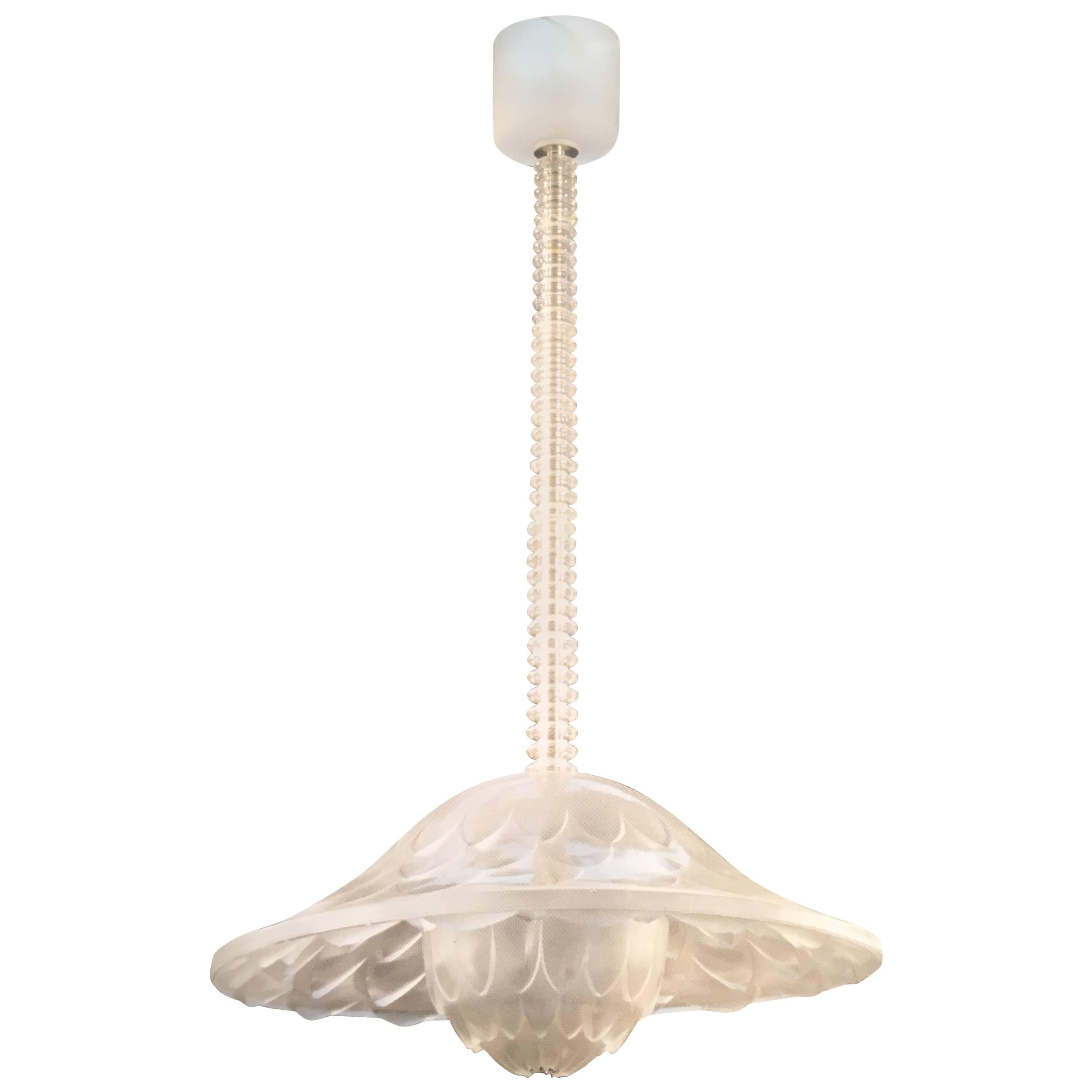 R.Lalique "Verone" Chandelier For Sale