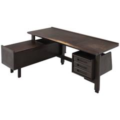 Guillerme & Chambron Executive Desk in Dark Stained Oak