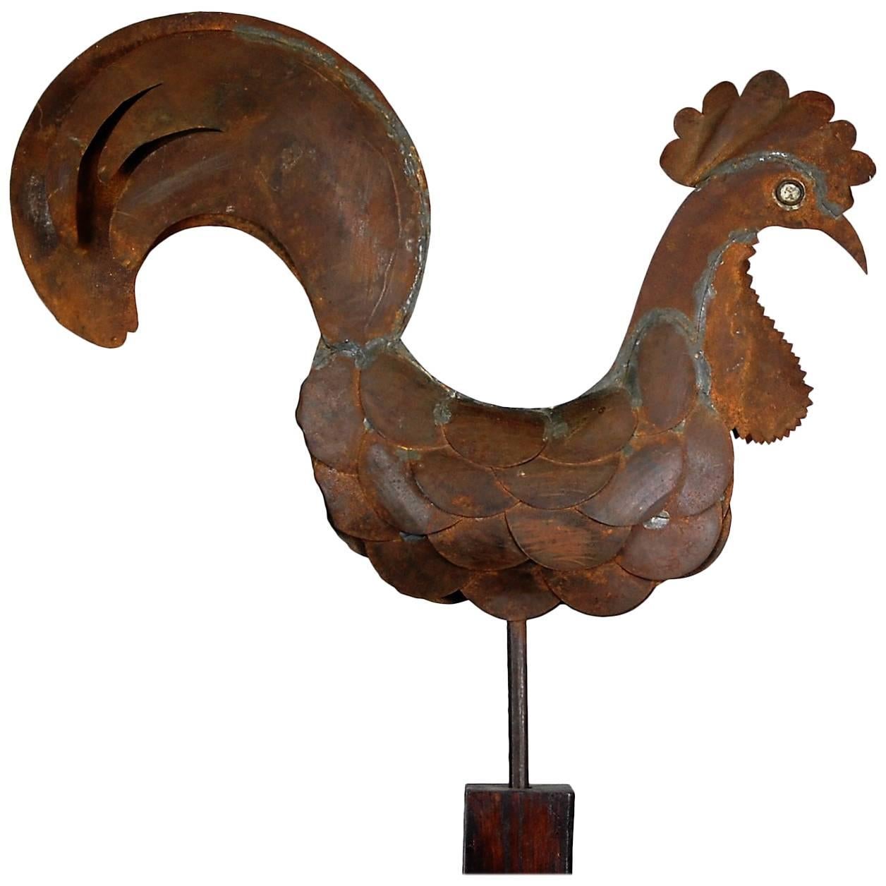 Full Bodied French Cockerel Weathervane, Early 20th Century